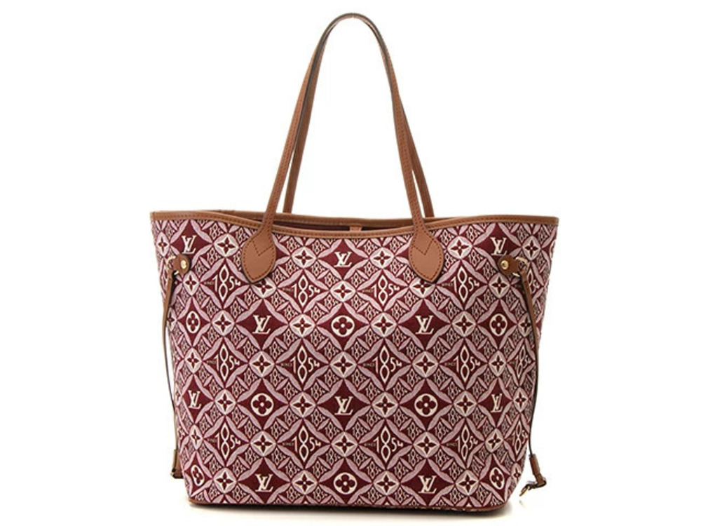 LOUIS VUITTON Neverfull Tote Bag Mono Jacquard Since 1984 Bordeaux Purple Brown